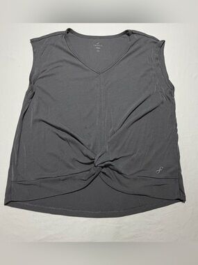 Freely Charcoal Twist-Front V-Neck Tank